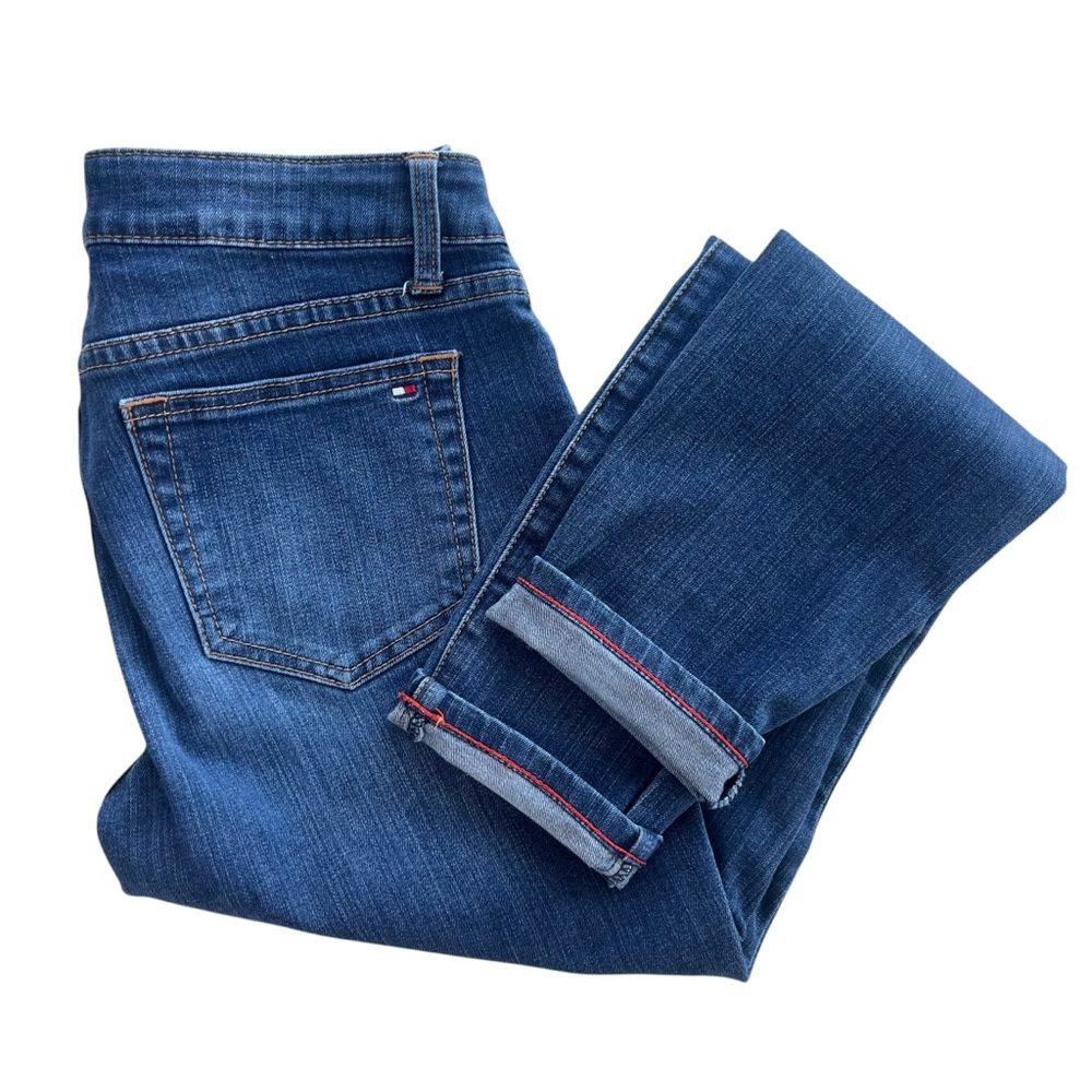 Tommy Hilfiger Women’s Size 4R Medium Wash Denim Low Rise Flip Cuff Skinny Jeans